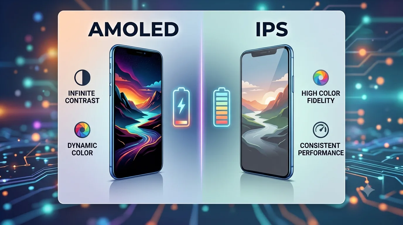 AMOLED და IPS ტელეფონის ეკრანების შედარება