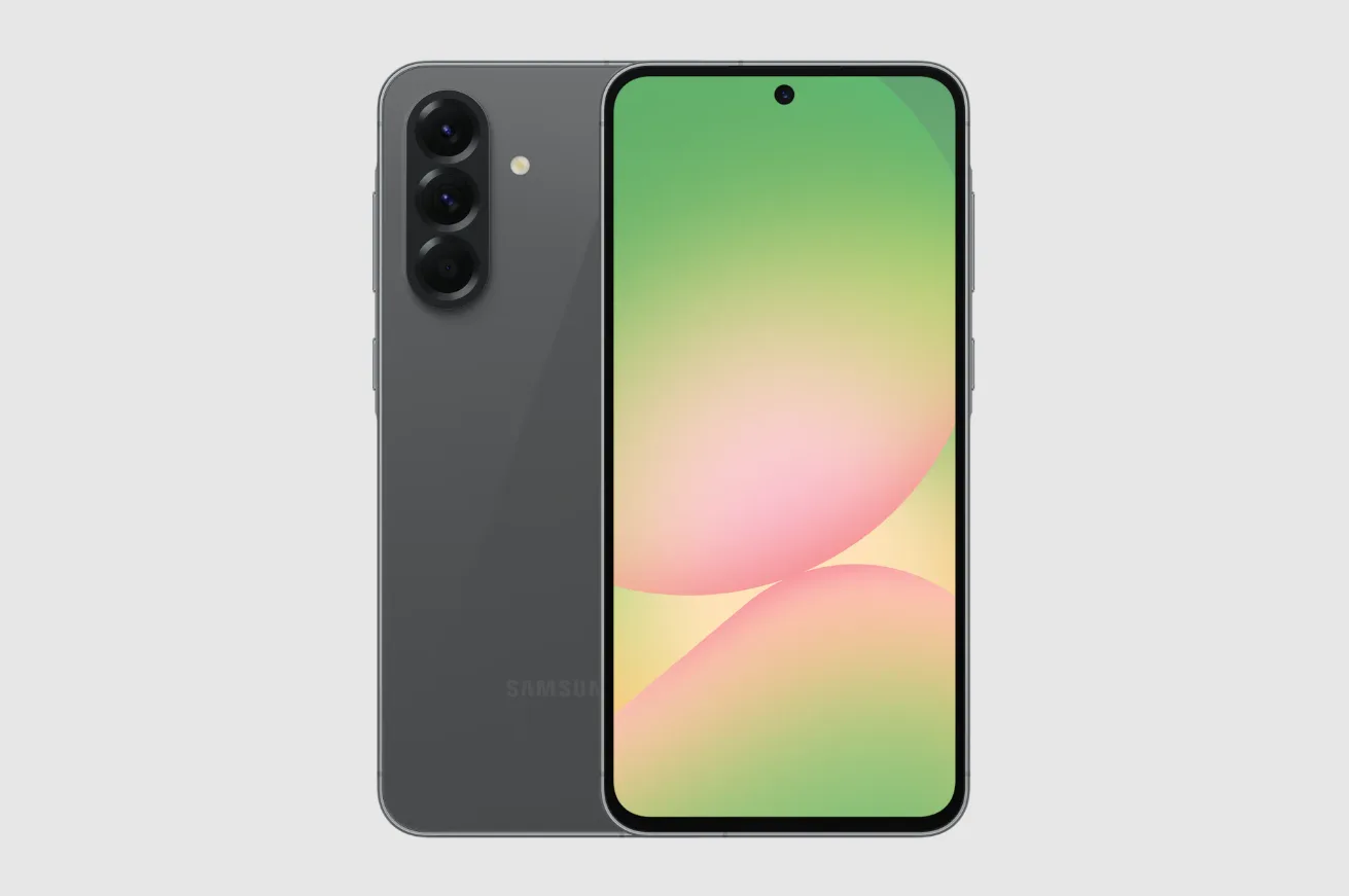 Samsung Galaxy A56 5G-ის წინა და უკანა მხარე